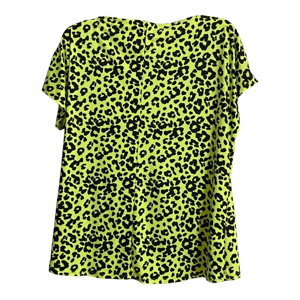 ODDY Lime Green & Black Animal Print Top - Picture 4 of 7